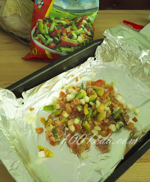 Замороженные овощи с курицей в духовке. Куриная грудка, запеченная в духовке на овощной подушке: пошагово с фото 03 Замороженные овощи с курицей в духовке. Куриная грудка, запеченная в духовке на овощной подушке: пошагово с фото 03