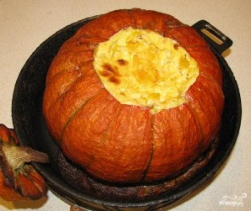 Пшенная каша в тыкве в духовке. Пшенная каша в тыкве