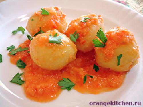 Жареная картошка с томатной пастой. 05 Жареная картошка с томатной пастой. 05