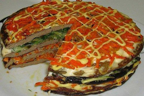 Начинка для печеночного торта. Как приготовить вкусный торт с печенью, морковью и луком