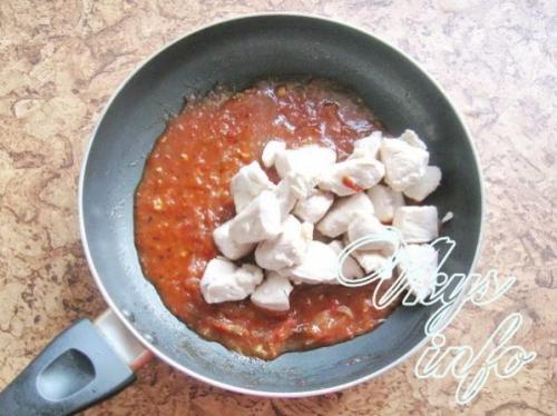 Рецепт спагетти в томатном соусе с курицей. Спагетти с курицей в томатном соусе 09 Рецепт спагетти в томатном соусе с курицей. Спагетти с курицей в томатном соусе 09