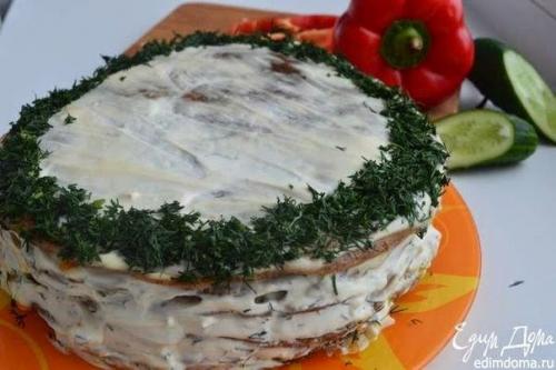 Печеночный торт с маринованными огурцами. 22 Печеночный торт с маринованными огурцами. 22