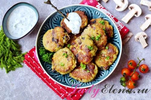 Драники с шампиньонами рецепт. Картофельные драники с грибами