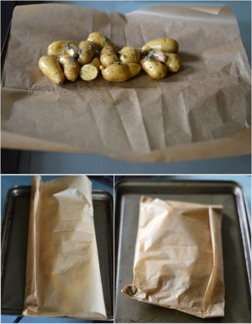 Как приготовить картошку в пергаменте в духовке. Испанские пейзажи. Картофель, запеченный в пергаменте