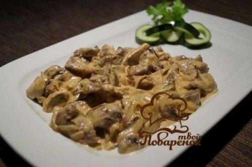 Печень жареная рецепты. Как пожарить печень говядины со сметаной