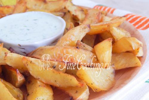 Картошка дольками в духовке. Рецепт 1, пошаговый: картофельные дольки в духовке
