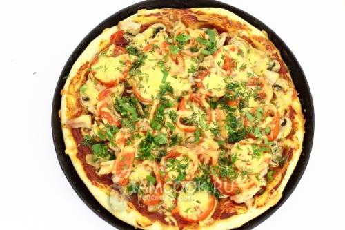 Закрытая пицца с грибами и курицей. Пошаговый рецепт с фото и видео