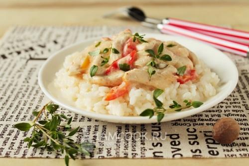 Куриное фрикасе с рисом и овощами. Пошаговый рецепт с фото