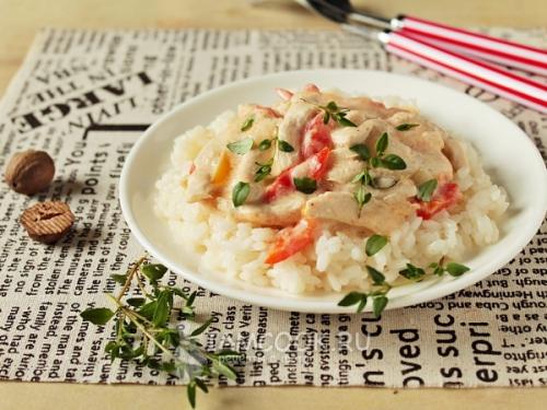 Куриное фрикасе с рисом и овощами. Пошаговый рецепт с фото