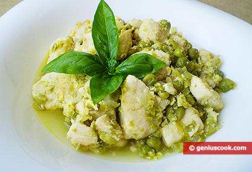 Куриное фрикасе с горошком рецепт. 