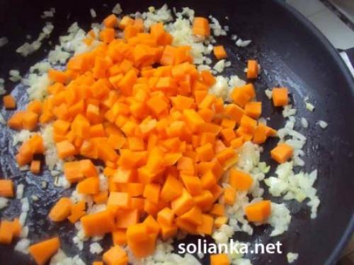 Ризотто с тыквой и креветками. 