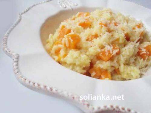 Ризотто с тыквой и креветками. 