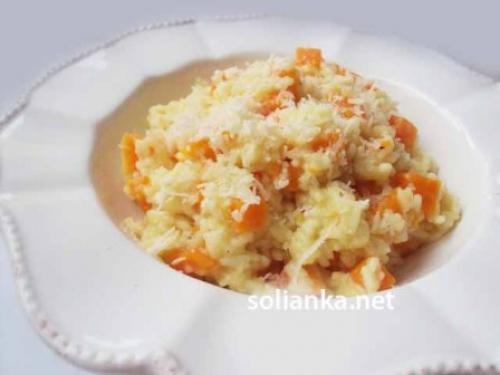 Ризотто с тыквой и креветками. 