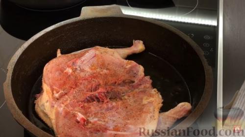 Цыпленок табака на гриль сковороде. Рецепт 2: цыпленок табака на сковороде (пошаговые фото)