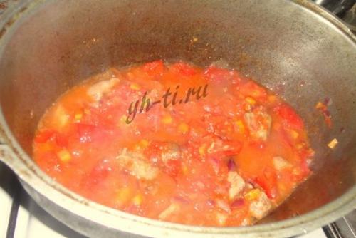 Стручковая фасоль с мясом и овощами: фото-рецепт