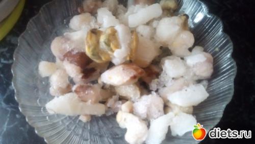 Морепродукты в сливочном соусе с рисом. Ингредиенты 02