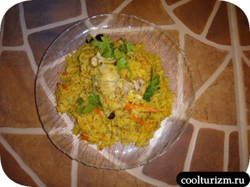 Плов из курицы в воке. Домашний плов из курицы в сковородке-вок