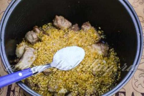 Булгур с овощами и мясом в мультиварке. Булгур со свининой в мультиварке, рецепт 06