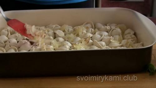 Пельмени в духовке сколько времени. Последовательность приготовления