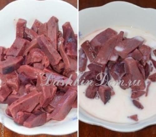 Подлива с солеными огурцами и печенью.