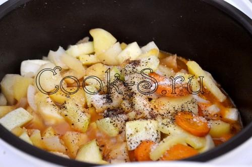 Говядина в мультиварке с болгарским перцем. Ингредиенты: 17