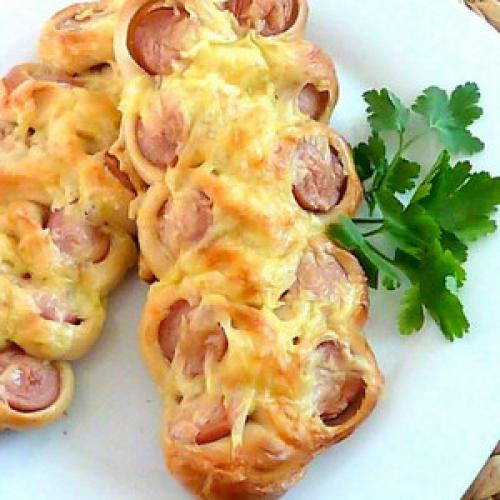 Улитка с сыром и сосисками. 01