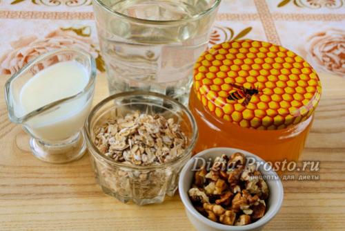 Овсянка с медом с орехами. Скраб для кишечника из овсянки для похудения Минус 11 кг 01