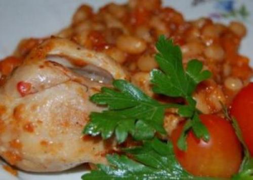 Курица с картошкой и фасолью в мультиварке. 