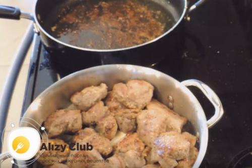 Свинина тушеная крупными кусками. Пошаговое приготовление