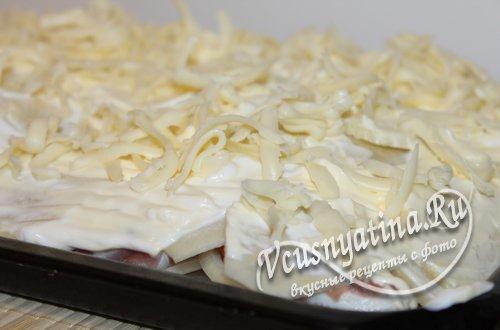 Мясо по-французски с вялеными помидорами. Мясо по-французски из свинины с картошкой, помидорами и моцареллой