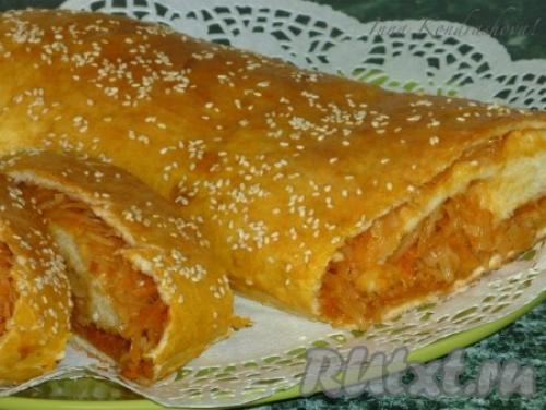 Постные пирожки-рулетики с капустой в духовке. Постные пирожки с капустой 23