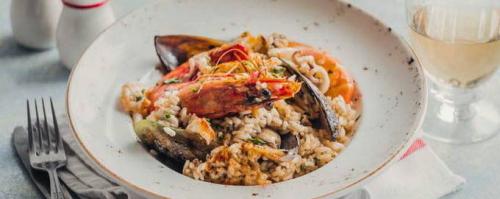 Рис с креветками в сливочном соусе. Ризотто с креветками