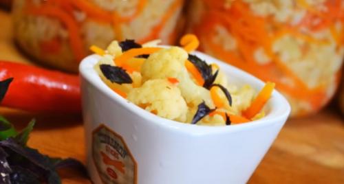 Цветная капуста по-корейски с болгарским перцем. Цветная капуста по-корейски с морковью – пошаговый рецепт