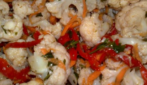 Маринованная цветная капуста по-корейски. Цветная капуста по-корейски в домашних условиях с болгарским перцем