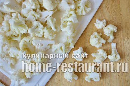 Маринованная цветная капуста на зиму по-корейски.