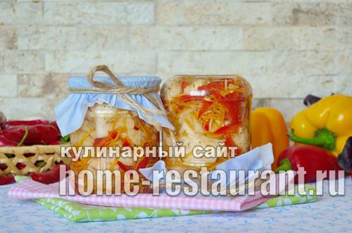 Маринованная цветная капуста на зиму по-корейски.