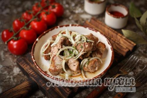 Шашлык на сковородке.