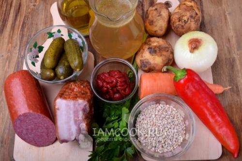 Рассольник с перловкой на бульоне из свиных ребер. Рассольник с перловкой и огурцами на свиных ребрышках 14