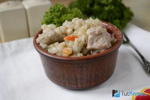 Плов из свинины с перловкой в духовке. Плов из перловки с мясом 34