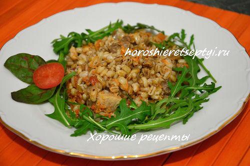 Перловка с мясом и овощами в мультиварке. Ингредиенты: