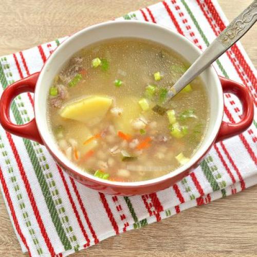 Суп с перловкой со свининой. Суп из свинины, Блюда из перловки - рецепты приготовления