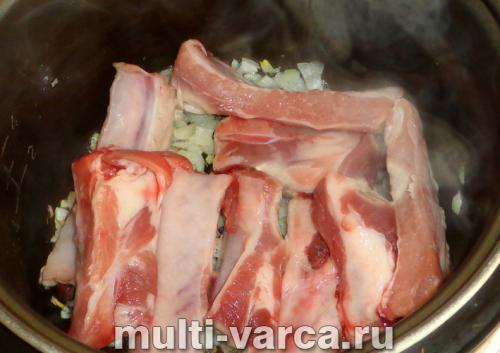 Перловая каша с ребрами. Перловка с ребрышками в мультиварке 05 Перловая каша с ребрами. Перловка с ребрышками в мультиварке 05
