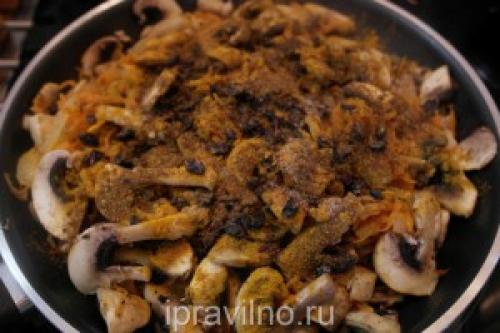 Плов из перловки с грибами и мясом. Плов из перловки и шампиньонов: рецепт с пошаговыми фото
