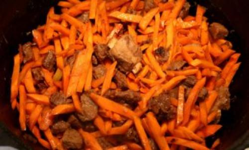 Перловка с мясом в духовке в казане. Со свининой