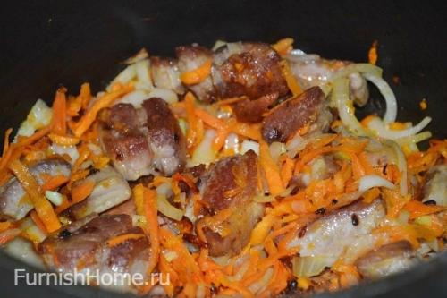 Свиная грудинка с перловкой. Перловый плов со свиной грудинкой 07 Свиная грудинка с перловкой. Перловый плов со свиной грудинкой 07