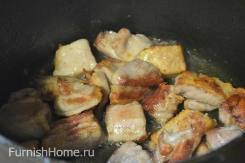 Свиная грудинка с перловкой. Перловый плов со свиной грудинкой 05 Свиная грудинка с перловкой. Перловый плов со свиной грудинкой 05