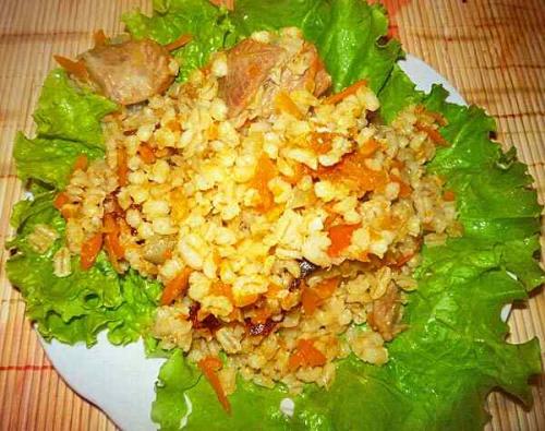 Перловка с мясом в мультиварке поларис. Перловая каша со свининой в мультиварке