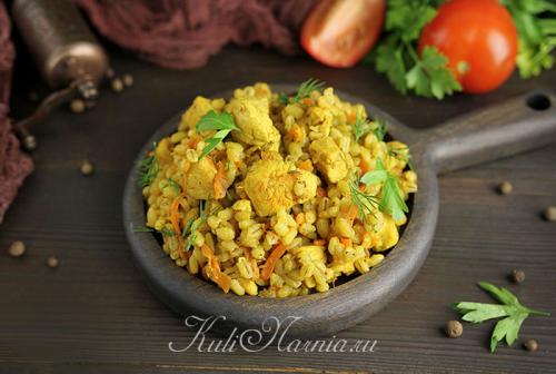 Перловка по-купечески. Плов из перловки с куриным филе