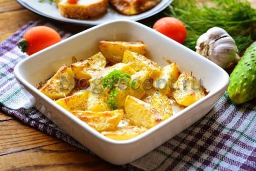 Картошка по-деревенски в духовке с майонезом. Картофель, запеченный в духовке с майонезом и чесноком