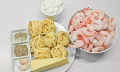 Паста с креветками, сыром и сливками. Вкусная паста с креветками в сливочном соусе